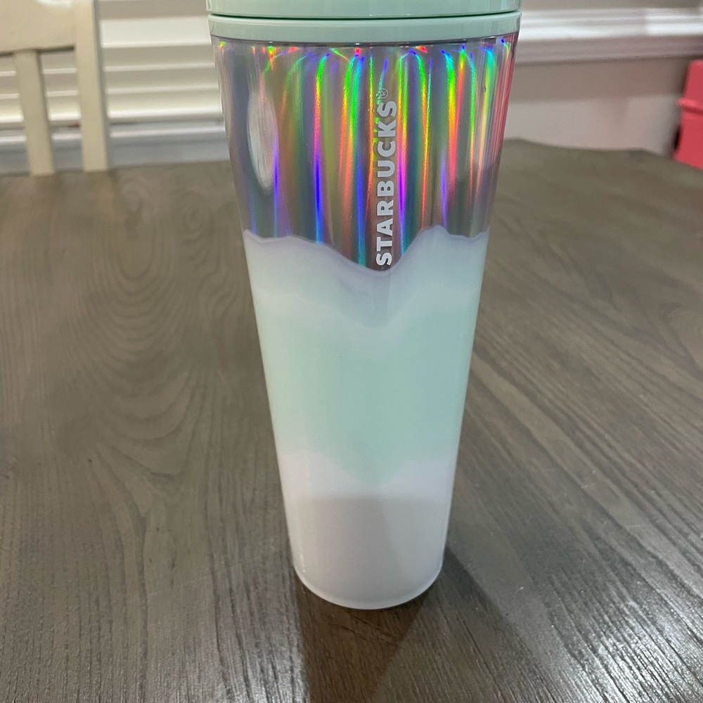 Starbucks iridescent, mint, colored tumbler